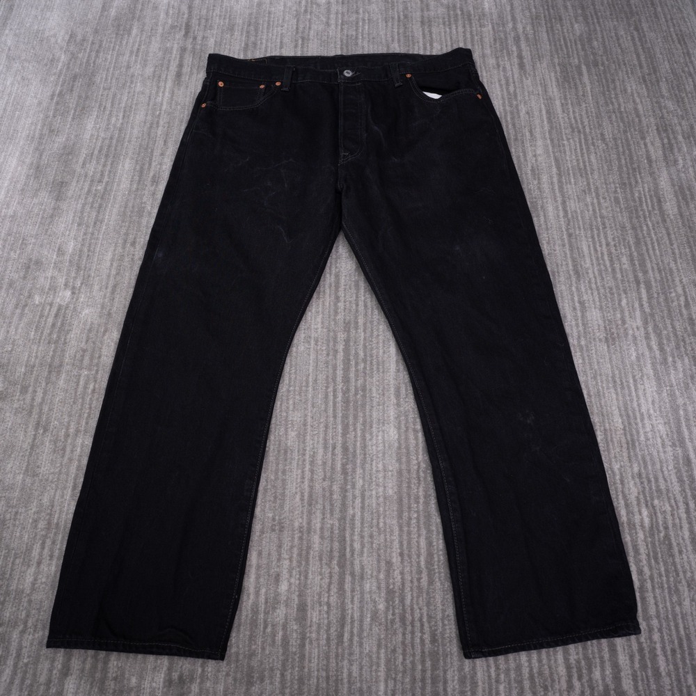Levi's 501 Original Fit Jeans Mens 42x30 Black Good Straight Leg Denim